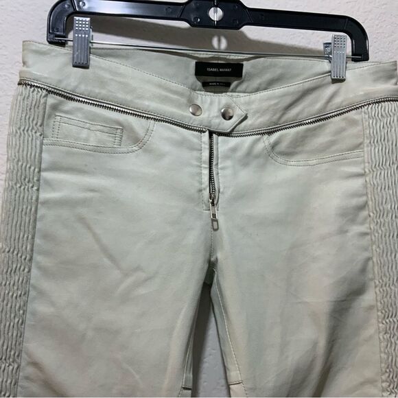 ISABEL MARANT gray  Lambskin Leather skinny Leg Pants 36 US 4 - Picture 11 of 13